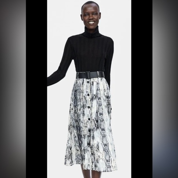Zara Snake Midi Skirt Size S - Picture 2 of 5